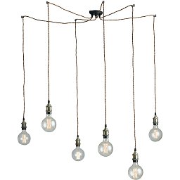Závěsné svítidlo Groove, měděné, 6 x E27, délka 250 cm - FANEUROPE Obrázek pro produkt Závěsné svítidlo Groove, měděné, 6 x E27, délka 250 cm - FANEUROPE