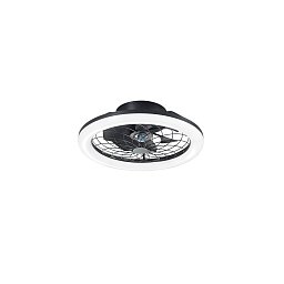 Stropní svítidlo ETESIA s ventilátorem černá, hliník/akrylát, 30 W, 4800 lm, CCT, 17 x 49 cm - FANEUROPE Obrázek pro produkt Stropní svítidlo ETESIA s ventilátorem černá, hliník/akrylát, 30 W, 4800 lm, CCT, 17 x 49 cm - FANEUROPE
