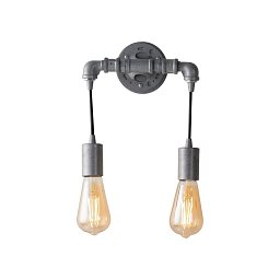 Nástěnné svítidlo Amarcord, pozinkované, 2 x E27, 23 x 8,3 x 26 cm - FANEUROPE Obrázek pro produkt Nástěnné svítidlo Amarcord, pozinkované, 2 x E27, 23 x 8,3 x 26 cm - FANEUROPE