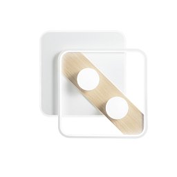 Stropní LED svítidlo Cricket, bílé/dřevo, 40 W, 4550 lm, CCT, 49 x 49 x 13,5 cm - FANEUROPE Obrázek pro produkt Stropní LED svítidlo Cricket, bílé/dřevo, 40 W, 4550 lm, CCT, 49 x 49 x 13,5 cm - FANEUROPE