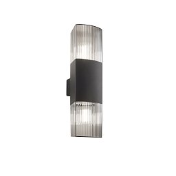 Nástěnné svítidlo Dark, hliník/antracit, 2 x E27, difuzor PC Fumé, IP54 - FANEUROPE Obrázek pro produkt Nástěnné svítidlo Dark, hliník/antracit, 2 x E27, difuzor PC Fumé, IP54 - FANEUROPE