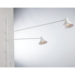 Nástěnné svítidlo Duetto, nastavitelný, bílé, 2 x E27, 154 x 20,5 x 90 cm - FANEUROPE Obrázek pro produkt Nástěnné svítidlo Duetto, nastavitelný, bílé, 2 x E27, 154 x 20,5 x 90 cm - FANEUROPE