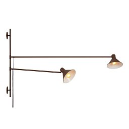 Nástěnné svítidlo Duetto, nastavitelný, korten, 2 x E27, 154 x 20,5 x 90 cm - FANEUROPE Obrázek pro produkt Nástěnné svítidlo Duetto, nastavitelný, korten, 2 x E27, 154 x 20,5 x 90 cm - FANEUROPE