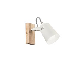 Nástěnné svítidlo Eda, bílá/dřevo, 1 x E14, 15,9 x 12,3 x 13,9 cm - FANEUROPE Obrázek pro produkt Nástěnné svítidlo Eda, bílá/dřevo, 1 x E14, 15,9 x 12,3 x 13,9 cm - FANEUROPE