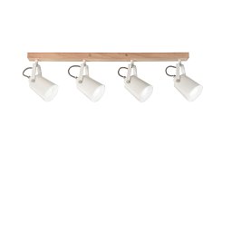 Nástěnné svítidlo Eda, bílá/dřevo, 4 x E14, 68,7 x 6 x 16,7 cm - FANEUROPE Obrázek pro produkt Nástěnné svítidlo Eda, bílá/dřevo, 4 x E14, 68,7 x 6 x 16,7 cm - FANEUROPE