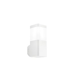 Nástěnné svítidlo, hranaté, polykarbonátové, bílé, 1 x GU10, 131 x 100 x 242 mm, IP65 - FANEUROPE Obrázek pro produkt Nástěnné svítidlo, hranaté, polykarbonátové, bílé, 1 x GU10, 131 x 100 x 242 mm, IP65 - FANEUROPE