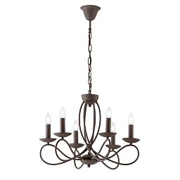 Závěsné svítidlo Ginevra, cortenové, 6 x E14, 56 x 120 cm - FANEUROPE Obrázek pro produkt Závěsné svítidlo Ginevra, cortenové, 6 x E14, 56 x 120 cm - FANEUROPE