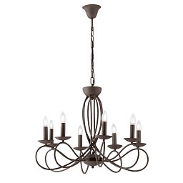 Závěsné svítidlo Ginevra, cortenové, 8 x E14, 70 x 120 cm - FANEUROPE Obrázek pro produkt Závěsné svítidlo Ginevra, cortenové, 8 x E14, 70 x 120 cm - FANEUROPE