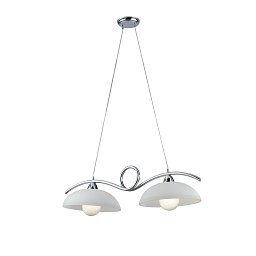 Závěsné svítidlo Halley, chromové, 2 x E27, 76 x 30 x 110 cm - FANEUROPE Obrázek pro produkt Závěsné svítidlo Halley, chromové, 2 x E27, 76 x 30 x 110 cm - FANEUROPE