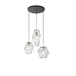 Závěsné svítidlo Kiko, černá/zlatá, 3 x E27, 42 x 150 cm - FANEUROPE Obrázek pro produkt Závěsné svítidlo Kiko, černá/zlatá, 3 x E27, 42 x 150 cm - FANEUROPE