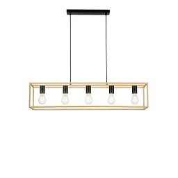 Závěsné svítidlo Kimera, černá/zlatá, 5 x E27, 100 x 150 cm - FANEUROPE Obrázek pro produkt Závěsné svítidlo Kimera, černá/zlatá, 5 x E27, 100 x 150 cm - FANEUROPE