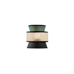 Nástěnné svítidlo Gazebo zelená + černá + přírodní ratan, 1 x E27, 24 x 27 cm - FANEUROPE Obrázek pro produkt Nástěnné svítidlo Gazebo zelená + černá + přírodní ratan, 1 x E27, 24 x 27 cm - FANEUROPE