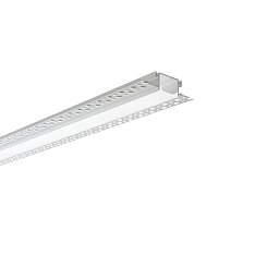 Profil GORIZIA pro sádrokarton, stříbrný, opálový difuzor včetně krytek, 200x6,1x1,4 cm - FANEUROPE Obrázek pro produkt Profil GORIZIA pro sádrokarton, stříbrný, opálový difuzor včetně krytek, 200x6,1x1,4 cm - FANEUROPE