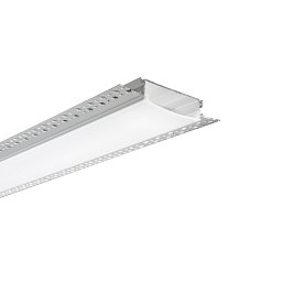 Profil GORIZIA‑XL pro sádrokarton, stříbrný, opálový difuzor včetně krytek, 200x10,5x1,7 cm - FANEUROPE Obrázek pro produkt Profil GORIZIA‑XL pro sádrokarton, stříbrný, opálový difuzor včetně krytek, 200x10,5x1,7 cm - FANEUROPE