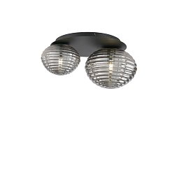 Stropní přisazené svítidlo Ripple černá, 2xE27, 45 x 21,5 cm - FANEUROPE Obrázek pro produkt Stropní přisazené svítidlo Ripple černá, 2xE27, 45 x 21,5 cm - FANEUROPE