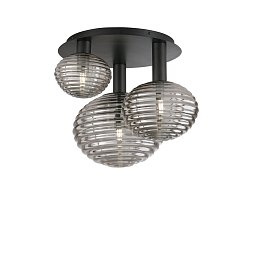 Stropní přisazené svítidlo Ripple černá, 3xE27, 53,5 x 39 cm - FANEUROPE Obrázek pro produkt Stropní přisazené svítidlo Ripple černá, 3xE27, 53,5 x 39 cm - FANEUROPE