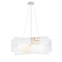 Závěsné svítidlo SEVENTY bílá, 4xE27, 60 x 20 x 130 cm - FANEUROPE Obrázek pro produkt Závěsné svítidlo SEVENTY bílá, 4xE27, 60 x 20 x 130 cm - FANEUROPE
