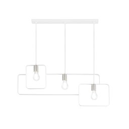Závěsné svítidlo SMITH bílá/nikl, 3xE27, 88,5 x 150 cm - FANEUROPE Obrázek pro produkt Závěsné svítidlo SMITH bílá/nikl, 3xE27, 88,5 x 150 cm - FANEUROPE