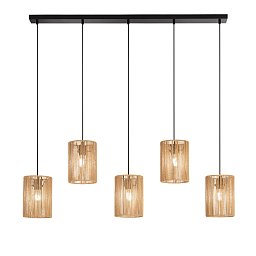 Závěsné svítidlo TROPIKANA hnědá, 5xE27, 115 x 176 cm - FANEUROPE Obrázek pro produkt Závěsné svítidlo TROPIKANA hnědá, 5xE27, 115 x 176 cm - FANEUROPE