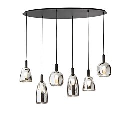 Závěsné svítidlo WEIZEN černá, 6xE14, 101 x 34 x 150 cm - FANEUROPE Obrázek pro produkt Závěsné svítidlo WEIZEN černá, 6xE14, 101 x 34 x 150 cm - FANEUROPE