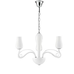 Závěsné svítidlo Angel, bílé/chrom, 3 x E14, 64 x 120 cm - FANEUROPE Obrázek pro produkt Závěsné svítidlo Angel, bílé/chrom, 3 x E14, 64 x 120 cm - FANEUROPE