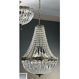 Závěsné svítidlo 3xE27 antik/křišťálové závěsy, průměr 40cm - ORION Obrázek pro produkt Závěsné svítidlo 3xE27 antik/křišťálové závěsy, průměr 40cm - ORION