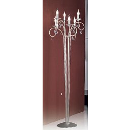 Stojací lampa matné stříbro, Swarovski závěsy, výška 175cm - ORION Obrázek pro produkt Stojací lampa matné stříbro, Swarovski závěsy, výška 175cm - ORION