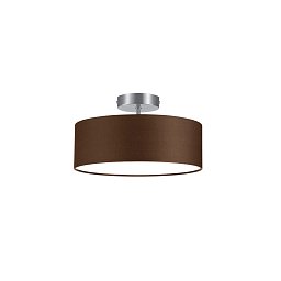 Stropní svítidlo HOTEL látkové hnědé 2× E14 40W Ø 30cm matný nikl - TRIO Obrázek pro produkt Stropní svítidlo HOTEL látkové hnědé 2× E14 40W Ø 30cm matný nikl - TRIO