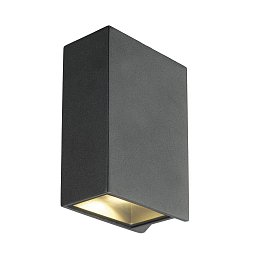 Nástěnné svítidlo QUAD XL 2, hranaté, antracit, LED, 2x3,2 W, 3000K, up-down - BIG WHITE (SLV) Obrázek pro produkt Nástěnné svítidlo QUAD XL 2, hranaté, antracit, LED, 2x3,2 W, 3000K, up-down - BIG WHITE (SLV)