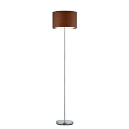 Stojanové svítidlo HOTEL látkové hnědé 1x E27 60W v.160cm matný nikl - TRIO Obrázek pro produkt Stojanové svítidlo HOTEL látkové hnědé 1x E27 60W v.160cm matný nikl - TRIO