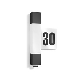 Venkovní nástěnné svítidlo L 630 LED antracit se senzorem 8,2W 230V IP44 + čísla domu - STEINEL Obrázek pro produkt Venkovní nástěnné svítidlo L 630 LED antracit se senzorem 8,2W 230V IP44 + čísla domu - STEINEL