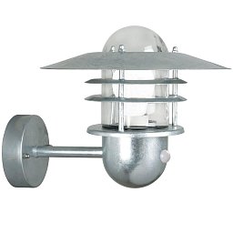 Venkovní nástěnné svítidlo Agger Sensor 1x60W E27 galvanizovaná čirá - NORDLUX Obrázek pro produkt Venkovní nástěnné svítidlo Agger Sensor 1x60W E27 galvanizovaná čirá - NORDLUX