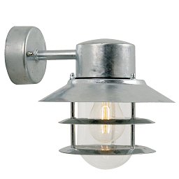 Venkovní nástěnné svítidlo Blokhus 1x60W E27 galvanizovaná čirá - NORDLUX Obrázek pro produkt Venkovní nástěnné svítidlo Blokhus 1x60W E27 galvanizovaná čirá - NORDLUX