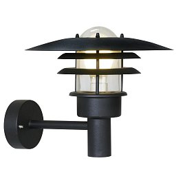 Venkovní nástěnné svítidlo Lønstrup 32 1x60W E27 černá čirá - NORDLUX Obrázek pro produkt Venkovní nástěnné svítidlo Lønstrup 32 1x60W E27 černá čirá - NORDLUX