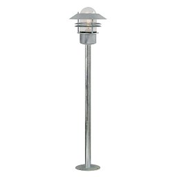 Venkovní sloupkové svítidlo Blokhus 1x60W E27 galvanizovaná čirá - NORDLUX Obrázek pro produkt Venkovní sloupkové svítidlo Blokhus 1x60W E27 galvanizovaná čirá - NORDLUX