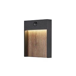 FLATT SENSOR Outdoor, nástěnné LED svítidlo, 3000K, IP65, antracitové/hnědé - BIG WHITE (SLV) Obrázek pro produkt FLATT SENSOR Outdoor, nástěnné LED svítidlo, 3000K, IP65, antracitové/hnědé - BIG WHITE (SLV)