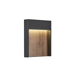 FLATT Outdoor, nástěnné LED svítidlo, 3000K, IP65, antracitové/hnědé - BIG WHITE (SLV) Obrázek pro produkt FLATT Outdoor, nástěnné LED svítidlo, 3000K, IP65, antracitové/hnědé - BIG WHITE (SLV)