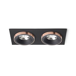 SHARM SQ II zápustná černá/černá měď 230V LED 2x10W 24° 3000K - RED - DESIGN RENDL Obrázek pro produkt SHARM SQ II zápustná černá/černá měď 230V LED 2x10W 24° 3000K - RED - DESIGN RENDL