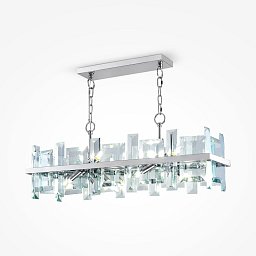 Závěsné svítidlo Cerezo 8x40W průhledné sklo nikl kov designové - MAYTONI Obrázek pro produkt Závěsné svítidlo Cerezo 8x40W průhledné sklo nikl kov designové - MAYTONI