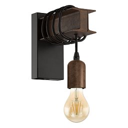 Nástěnné svítidlo TOWNSHEND černá / antická hnědá - EGLO Obrázek pro produkt Nástěnné svítidlo TOWNSHEND černá / antická hnědá - EGLO