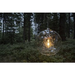 Závěsné svítidlo Element Easy Space Sphere Natural | tmavý dub, černá patice, foukané sklo čiré - YOURDESIGN Obrázek pro produkt Závěsné svítidlo Element Easy Space Sphere Natural | tmavý dub, černá patice, foukané sklo čiré - YOURDESIGN