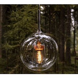 Závěsné svítidlo Element Easy Space Sphere Small| bílý lak, černá patice, foukané sklo čiré - YOURDESIGN Obrázek pro produkt Závěsné svítidlo Element Easy Space Sphere Small| bílý lak, černá patice, foukané sklo čiré - YOURDESIGN