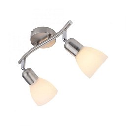 KARO Stropní svítidlo, barva ocel, 2x E14, skleněné stínidlo, IP20 - LEUCHTEN DIREKT / JUST LIGHT Obrázek pro produkt KARO Stropní svítidlo, barva ocel, 2x E14, skleněné stínidlo, IP20 - LEUCHTEN DIREKT / JUST LIGHT