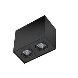 Stropní bodové přisazené svítidlo Azzardo Eloy 2 black/black AZ2138 GU10 2x50W IP20 18,5cm hranaté černé - AZZARDO Obrázek pro produkt Stropní bodové přisazené svítidlo Azzardo Eloy 2 black/black AZ2138 GU10 2x50W IP20 18,5cm hranaté černé - AZZARDO