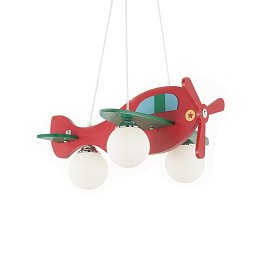 Obrázek pro produkt Dětský závěsný lustr Ideal LUx Avion-1 SP3 rosso 136318 červený   - IDEALLUX