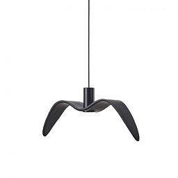 Obrázek pro produkt Night Birds Exterior, závěsné svítidlo, 6,5W LED, šedé kouřové sklo / masiv / montura černý elox / baldachýn nerez ocel broušená / kabel černý, délka 61cm, IP54 - BROKIS A