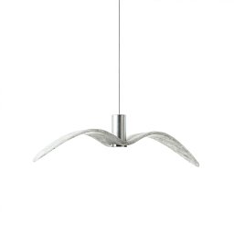 Obrázek pro produkt Night Birds Exterior, závěsné svítidlo, 6,5W LED, triplex opal sklo BROKISGLASS mat / stříbrný elox / kabel bílý, délka 73cm, IP54 - BROKIS A