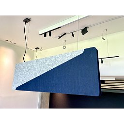 Obrázek pro produkt Závěsné svítidlo ACOUSTIC ALARIK SLIM LED černé / šedé 8W + 15W 4000K 48V DALI akustické - BPM
