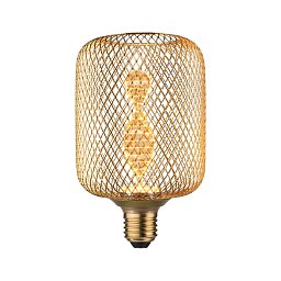 Obrázek pro produkt Metallic Glow Standard 230V LED žárovka Zyl E27 Helix 3,5W 1800K mosaz - PAULMANN