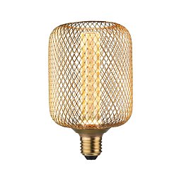 Obrázek pro produkt Metallic Glow Standard 230V LED žárovka Zyl E27 Spiral 4,2W 1800K mosaz - PAULMANN